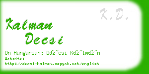 kalman decsi business card